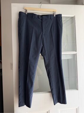 Men's Dark Navy Dress Pants - Tailored Straight Fit